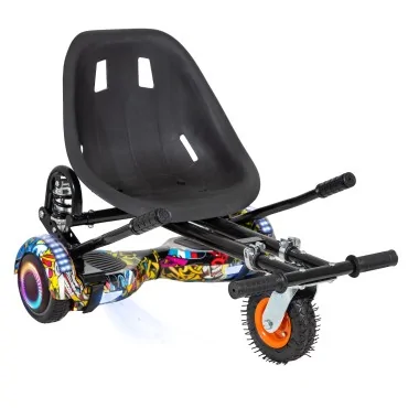 Hoverboard Go-Kart Paket, Svart, med dubbelupphängning, 6.5 tum, Regular HipHop PRO 2Ah, för barn och vuxna