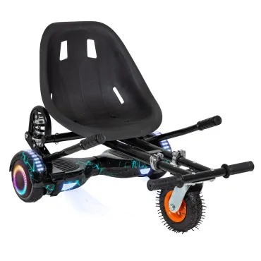Hoverboard Go-Kart Paket, Svart, med dubbelupphängning, 6.5 tum, Regular Thunderstorm PRO 4Ah, för barn och vuxna