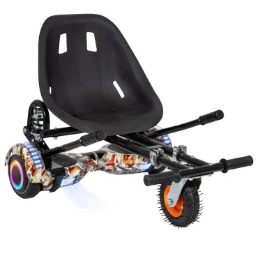 Hoverboard Go Kart Pack, Black, with Twin Suspension, 6.5 inch, Regular Tattoo PRO 2Ah, for kids and adults