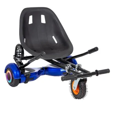 Hoverboard Go-Kart Pakke, Sort, med dobbeltophæng, 6.5 tommer, Regular Blue PowerBoard PRO 4Ah, for børn og voksne