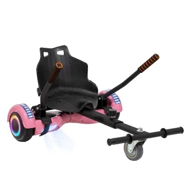 Hoverboard Go-Kart Pakke, 6.5 tommer, Regular Pink PRO 4Ah, for børn og voksne