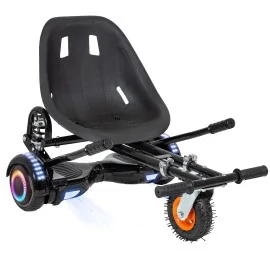 6.5 inch Hoverboard with Suspensions Hoverkart, Regular Black PRO, Standard Range and Black Seat with Double Suspension Set, Smart Balance