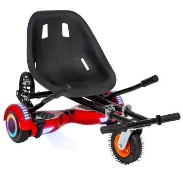 Hoverboard Go-Kart Pakke, Sort, med dobbeltophæng, 6.5 tommer, Regular Red PRO 4Ah, for børn og voksne
