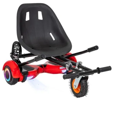 Hoverboard Go-Kart Paket, Svart, med dubbelupphängning, 6.5 tum, Regular Red PowerBoard PRO 4Ah, för barn och vuxna