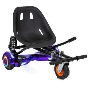 Hoverboard Go Kart Pack, Black, with Twin Suspension, 6.5 inch, Regular ElectroPurple PRO 4Ah, for kids and adults