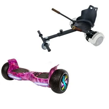 Hoverboard Go-Kart Paket, 8.5 tum, Hummer Galaxy Pink PRO 4Ah, för barn och vuxna
