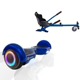 6.5 inch Hoverboard with Standard Hoverkart, Regular Blue PowerBoard PRO, Standard Range and Blue Ergonomic Seat, Smart Balance