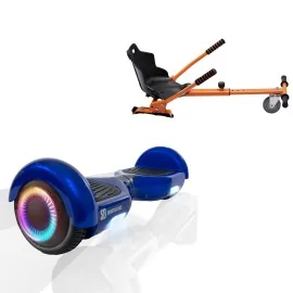 6.5 inch Hoverboard with Standard Hoverkart, Regular Blue PowerBoard PRO, Standard Range and Orange Ergonomic Seat, Smart Balance
