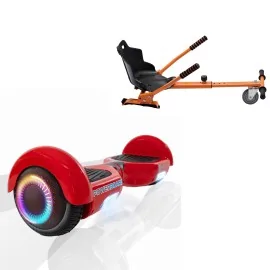 6.5 inch Hoverboard with Standard Hoverkart, Regular Red PowerBoard PRO, Standard Range and Orange Ergonomic Seat, Smart Balance