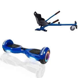 6.5 inch Hoverboard with Standard Hoverkart, Regular Blue PRO, Standard Range and Blue Ergonomic Seat, Smart Balance