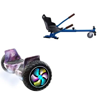 8.5 inch Hoverboard with Standard Hoverkart, Hummer Galaxy PRO, Extended Range and Blue Ergonomic Seat, Smart Balance