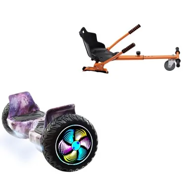 8.5 inch Hoverboard with Standard Hoverkart, Hummer Galaxy PRO, Extended Range and Orange Ergonomic Seat, Smart Balance