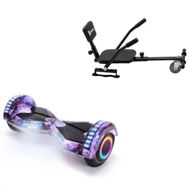 6.5 inch Hoverboard with Comfort Hoverkart, Transformers Galaxy PRO, Standard Range and Black Comfort Seat, Smart Balance