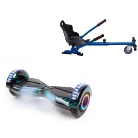 6.5 inch Hoverboard with Standard Hoverkart, Transformers Thunderstorm PRO, Standard Range and Blue Ergonomic Seat, Smart Balance