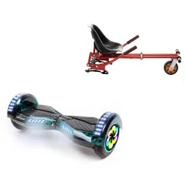 8 inch Hoverboard with Suspensions Hoverkart, Transformers Thunderstorm PRO, Standard Range and Red Seat with Double Suspension Set, Smart Balance